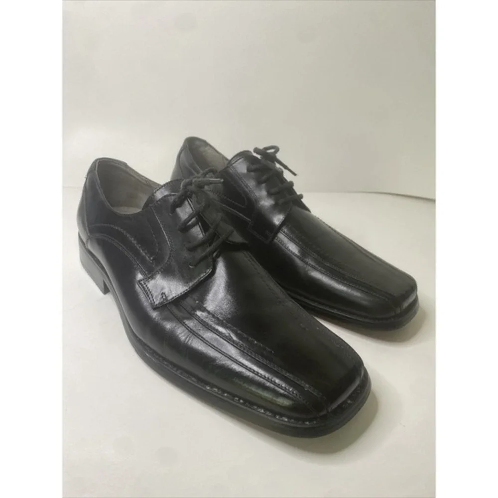 STACY ADAMS LEATHER DRESS SHOE GALLAGHER SZ 11M (23274-01)‎ BLACK VERY GOOD